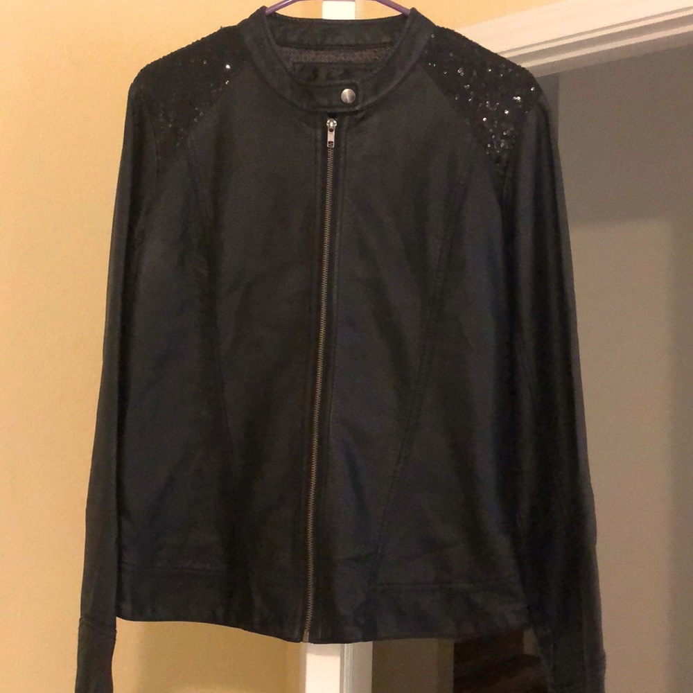 Large Black jacket with sequined shoulders